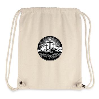 Christliches Kreuz Motiv - Stanley/Stella recycelter Gym Bag - Naturweiß - Vorne