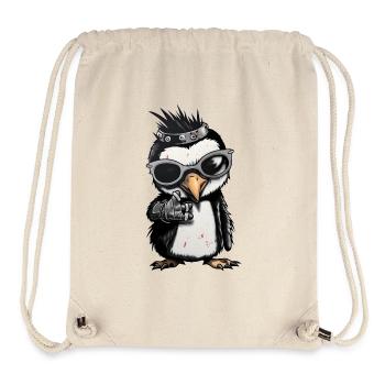 Cool Punk Rock Penguin Adorable Animal - Stanley/Stella Recycled Gym Bag - natural - Front