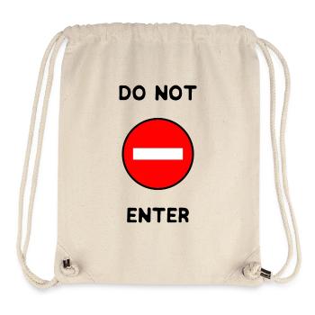 PANNEAU. NE PAS ENTRER. DANGER. HUMOUR. DRÔLE - Sac à cordon recyclé Stanley/Stella - blanc naturel - Devant