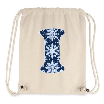 Buchstabe I Schneeflocken - Stanley/Stella recycelter Gym Bag - Naturweiß - Vorne