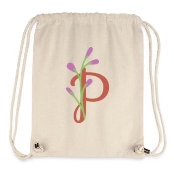 Elegant letter 'P' with flowers - Stanley/Stella Recycled Gym Bag - natural - Front
