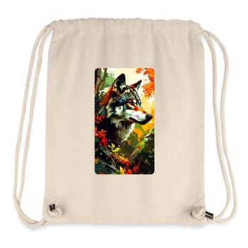 Wolf im Herbst (Blick nach Rechts) - Stanley/Stella recycelter Gym Bag - Naturweiß - Vorne