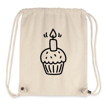 Muffin mit einer Kerze zum Geburtstag - Stanley/Stella recycelter Gym Bag - Naturweiß - Vorne