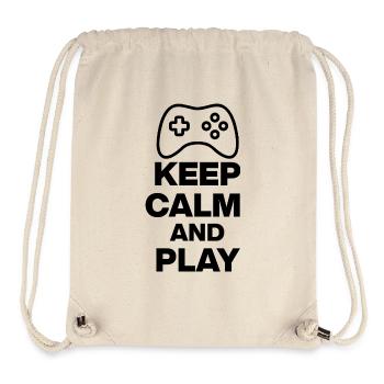 KEEP CALM AND PLAY! NERDLIFE ZOCKEN ONLINE - Stanley/Stella recycelter Gym Bag - Naturweiß - Vorne