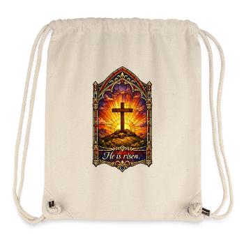 Resurrection He is Risen Easter Jesus - Stanley/Stella Recycled Gym Bag - natural - Front