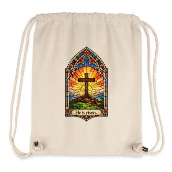 Resurrection He is Risen Easter Jesus - Stanley/Stella Recycled Gym Bag - natural - Front