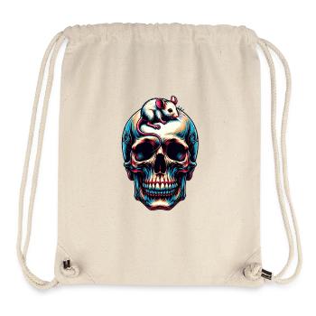 Skull mit süßer kleiner Maus auf der Stirn - Stanley/Stella recycelter Gym Bag - Naturweiß - Vorne