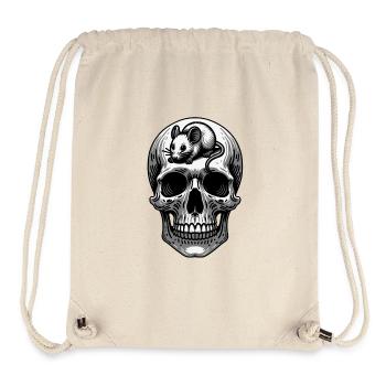 Skull mit Maus auf dem Kopf - Stanley/Stella recycelter Gym Bag - Naturweiß - Vorne