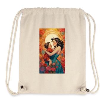 Mutter und Kind - Retro 50er Jahre - Stanley/Stella recycelter Gym Bag - Naturweiß - Vorne