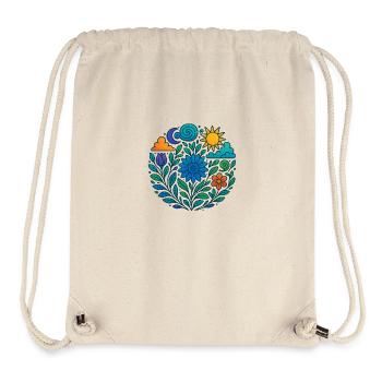 Mandala floral – Soleil, Lune et Nature - Sac à cordon recyclé Stanley/Stella - blanc naturel - Devant