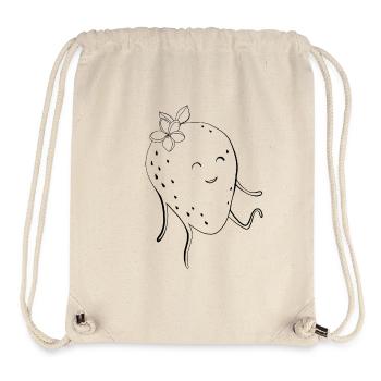 Tshirt zum ausmalen - happy Erdbeere - Stanley/Stella recycelter Gym Bag - Naturweiß - Vorne