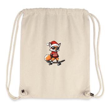 Renard Noël Drôle - Sac à cordon recyclé Stanley/Stella - blanc naturel - Devant