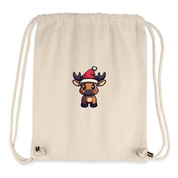 Moose Christmas Cute - Stanley/Stella Recycled Gym Bag - natural - Front