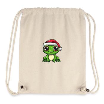 Grenouille Noël Mignon - Sac à cordon recyclé Stanley/Stella - blanc naturel - Devant