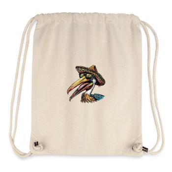 Pélican oiseau Drôle Sombrero - Sac à cordon recyclé Stanley/Stella - blanc naturel - Devant