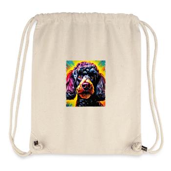 Caniche chien portrait - Sac à cordon recyclé Stanley/Stella - blanc naturel - Devant