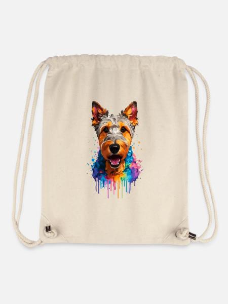 Airedale Terrier - Stanley/Stella recycelter Gym Bag - Naturweiß