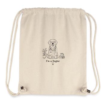 Tierarzt Hund im Strichstil - Stanley/Stella recycelter Gym Bag - Naturweiß - Vorne