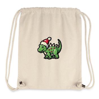 Dinosaure stégosaure Noël - Sac à cordon recyclé Stanley/Stella - blanc naturel - Devant