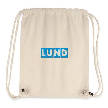 Lund – Blue Text Design - Stanley/Stella Recycled Gym Bag - natural - Front