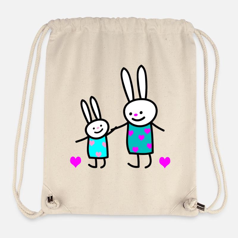Enfants lapin (b) - Sac à cordon recyclé Stanley/Stella - blanc naturel