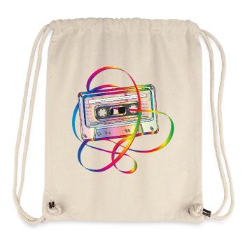 stylische 80er Jahre Musikkassette mit Bandsalat - Stanley/Stella recycelter Gym Bag - Naturweiß - Vorne