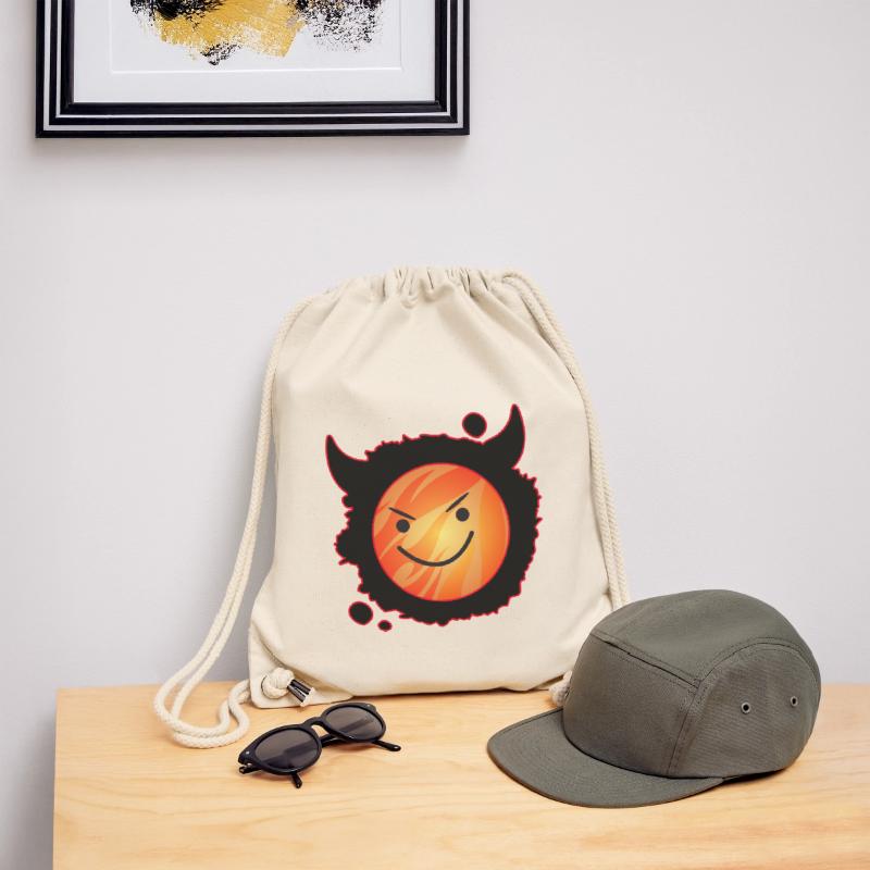 cute devil in flames and glowing face Stanley/Stella Recycled Gym Bag