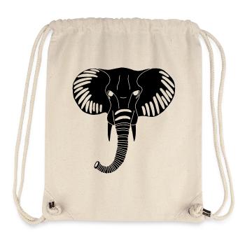 Schwarzer Elefantenkopf - Stanley/Stella recycelter Gym Bag - Naturweiß - Vorne