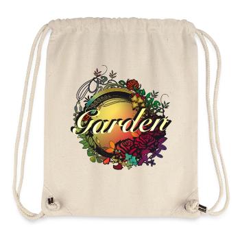 bunter Garten in Jugendstil Glasfenster Optik - Stanley/Stella recycelter Gym Bag - Naturweiß - Vorne