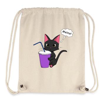 Verspielte Katzenillustration mit Getränk - Stanley/Stella recycelter Gym Bag - Naturweiß - Vorne