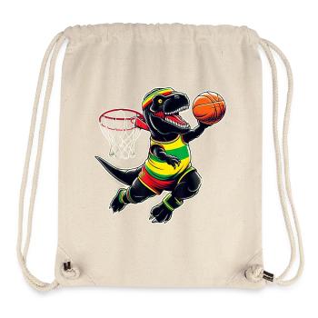T-rex Dunking Un dinosaure Juneteenth de basket-ball - Sac à cordon recyclé Stanley/Stella - blanc naturel - Devant