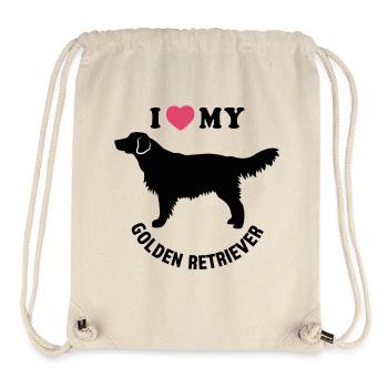Ich liebe meinen Golden Retriever - Stanley/Stella recycelter Gym Bag - Naturweiß - Vorne