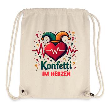 Karneval Herzschlag - Konfetti - Stanley/Stella recycelter Gym Bag - Naturweiß - Vorne