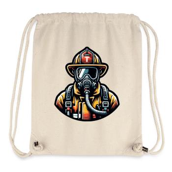 Heroic firefighter in action - Stanley/Stella Recycled Gym Bag - natural - Front