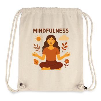 Mindfulness - Digital Illustration of Meditation - Stanley/Stella Recycled Gym Bag - natural - Front