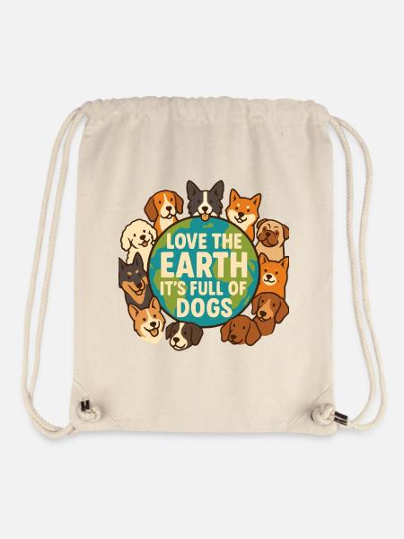 Love the Earth – full of dogs - Stanley/Stella Recycled Gym Bag - natural