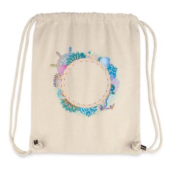 Maritime Rope Frame – with Corals & Shells - Stanley/Stella Recycled Gym Bag - natural - Front