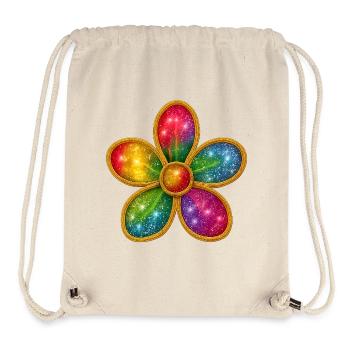 Bague fleur galactique avec des étincelles colorées - Sac à cordon recyclé Stanley/Stella - blanc naturel - Devant