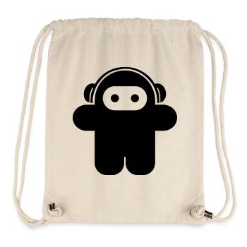Audio Ninja - Conception d’un club de fête musicale pour astronautes - Sac à cordon recyclé Stanley/Stella - blanc naturel - Devant