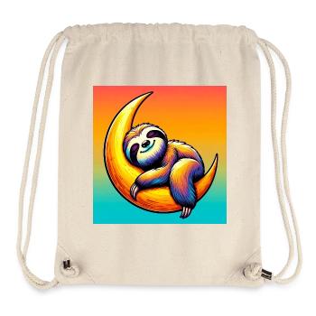 Sloth sleeps on the Moon - Stanley/Stella Recycled Gym Bag - natural - Front