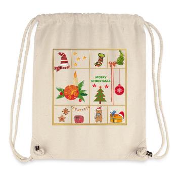 Weihnachtliche Collage  - Stanley/Stella recycelter Gym Bag - Naturweiß - Vorne