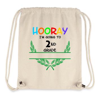 Hourra, je vais en CE1 - espace de noms** - Sac à cordon recyclé Stanley/Stella - blanc naturel - Devant