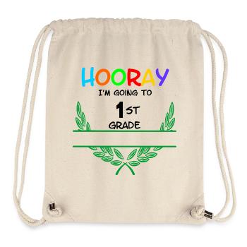 Hurra, ich gehe in die erste Klasse – Namensraum** - Stanley/Stella recycelter Gym Bag - Naturweiß - Vorne