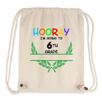 Hourra, je vais en 6ème - espace de noms** - Sac à cordon recyclé Stanley/Stella - blanc naturel - Devant
