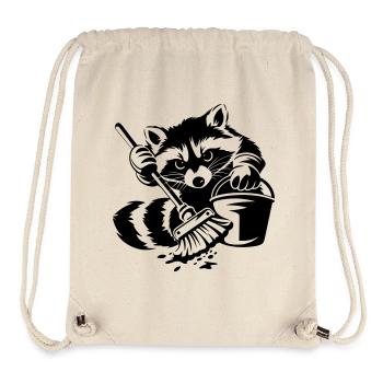 Raccoon with bucket & mop - Stanley/Stella Recycled Gym Bag - natural - Front