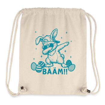 Draps de Pâques drôles Lapin de Pâques Bääm - Sac à cordon recyclé Stanley/Stella - blanc naturel - Devant