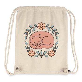 Schlafende Katze im Blumenkreis - Stanley/Stella recycelter Gym Bag - Naturweiß - Vorne