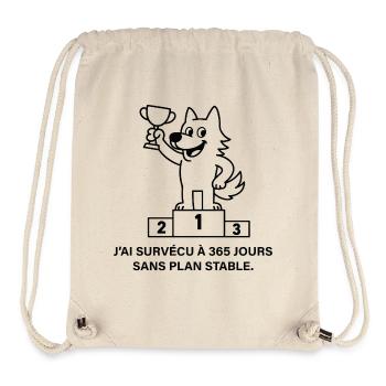 Loup vainqueur sans plan stable - Sac à cordon recyclé Stanley/Stella - blanc naturel - Devant