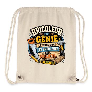 Bricoleur Génie Projets - Sac à cordon recyclé Stanley/Stella - blanc naturel - Devant