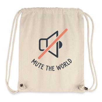Mute The World - Sac à cordon recyclé Stanley/Stella - blanc naturel - Devant